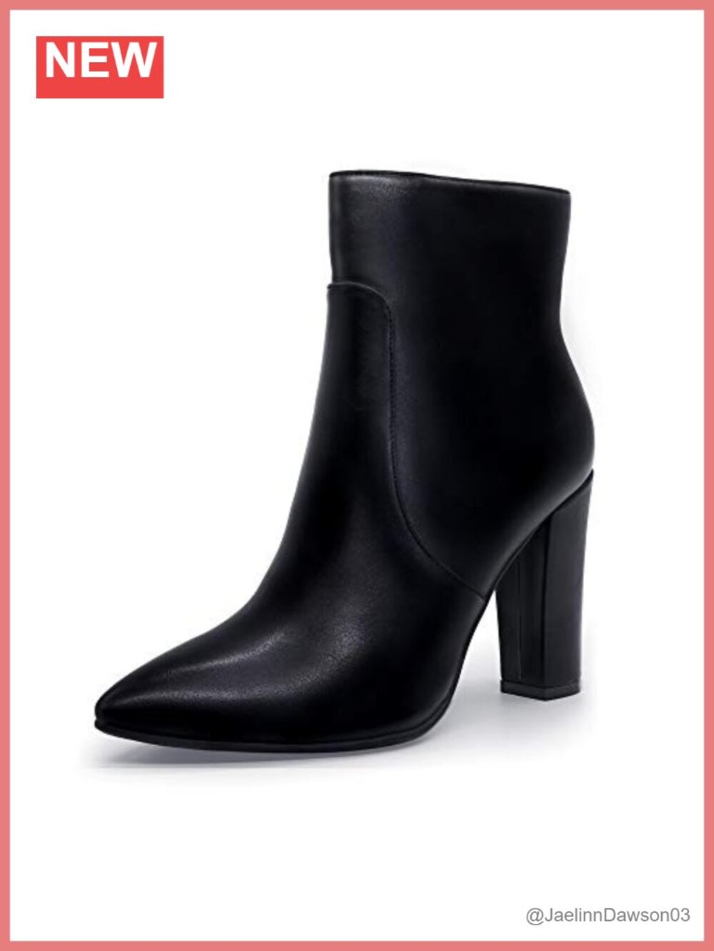 Womens Pointed Toe Block Heel Ankle Booties 4 Inch Dress Boots